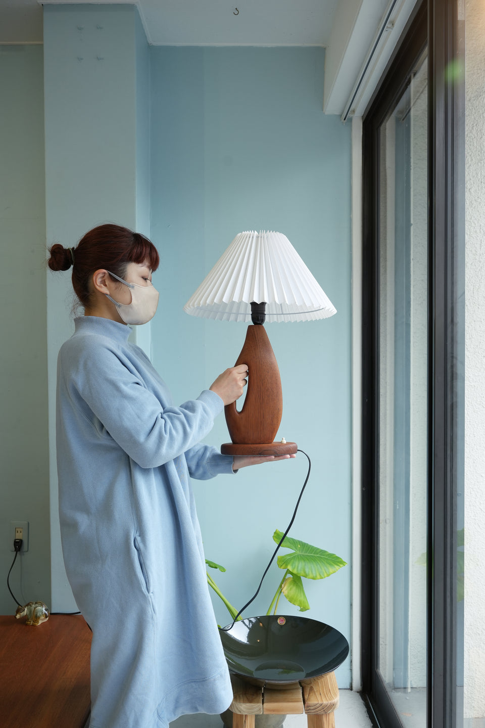 Danish Vintage Sculptural Teak Table Lamp/デンマークヴィンテージ テーブルランプ チーク材 間接照明 北欧インテリア