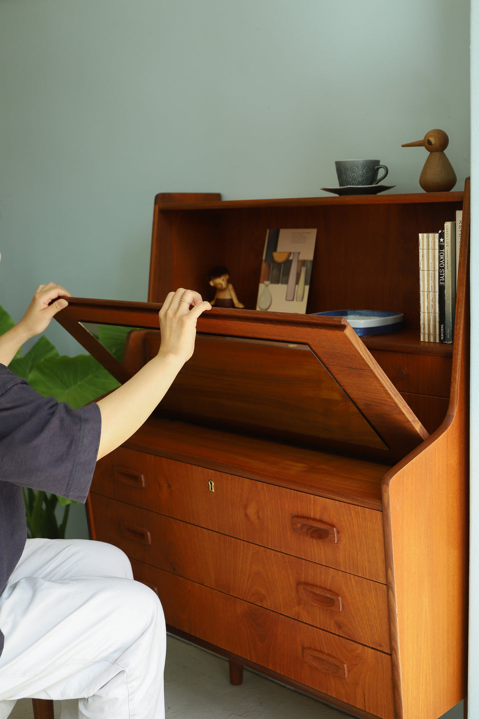 Hanbjerg Møbelfabrik Writing Bureau with Mirror Danish Vintage/デンマークヴィンテージ ライティングビューロー ドレッサー ミラー付き 北欧家具