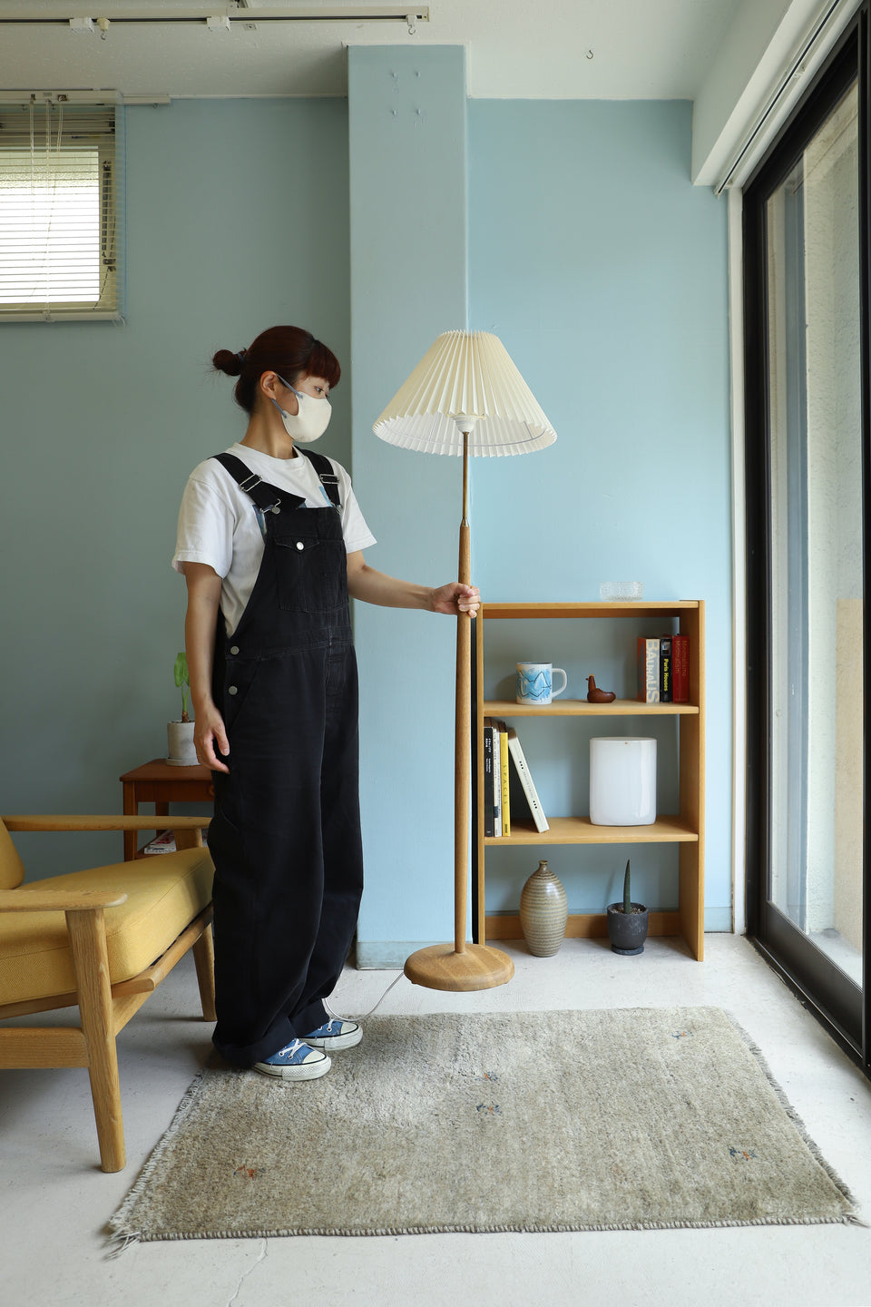 Swedish Vintage Floor Stand Light Oakwood/スウェーデンヴィンテージ フロアスタンドライト オーク材 北欧インテリア