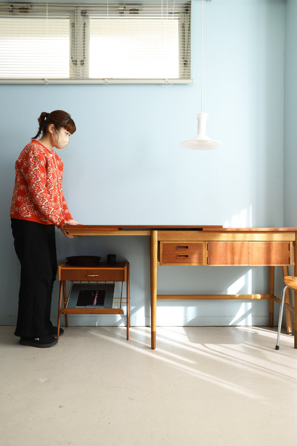 Danish Vintage Extension Desk/デンマークヴィンテージ エクステンションデスク 机 テーブル 北欧家具