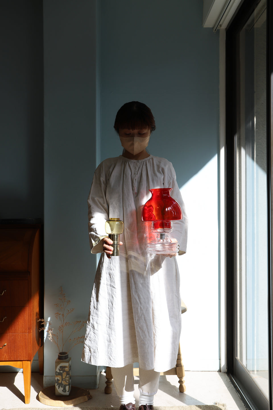 Scandinavian Vintage Glass Candle Holder/北欧ヴィンテージ キャンドルホルダー ガラス 燭台 ミッドセンチュリー