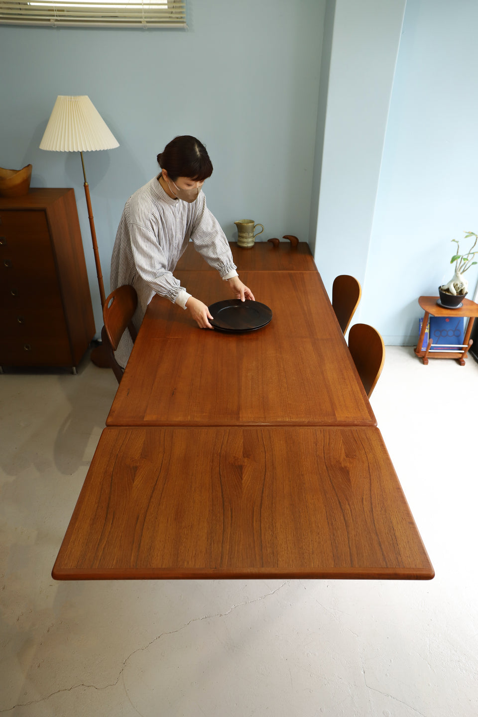 Teakwood Extension Dining Table Draw Leaf Danish Vintage/デンマークヴィンテージ ドローリーフ エクステンション ダイニングテーブル 北欧家具