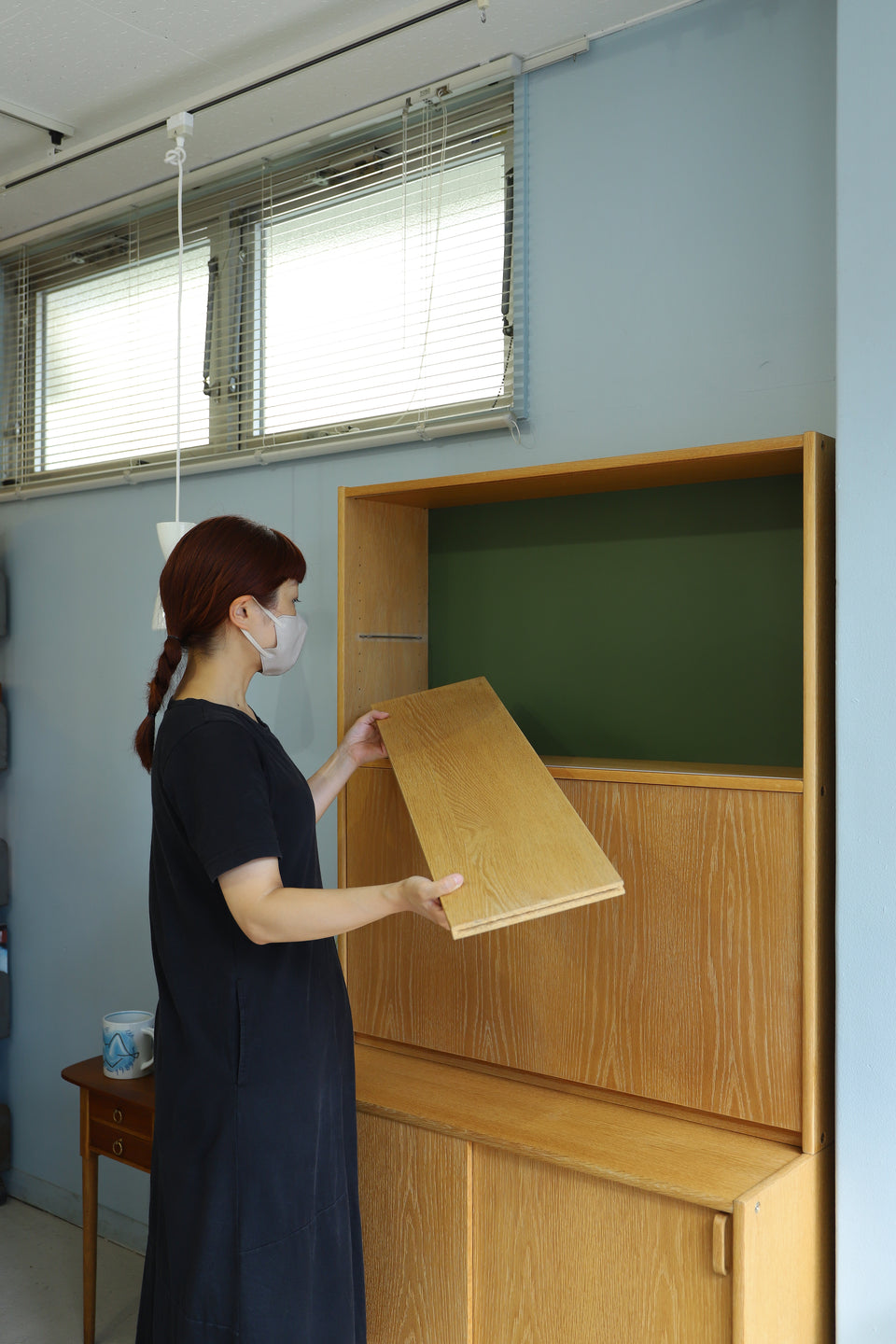 Swedish Vintage Bodafors Glass Cabinet Bureau/スウェーデンヴィンテージ ボダフォース ガラスキャビネット ビューロー 北欧家具