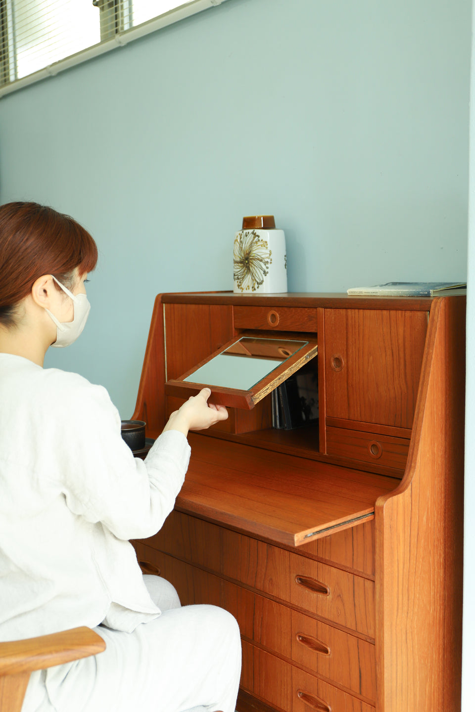 Writing Bureau with Mirror Danish Vintage/デンマークヴィンテージ ライティングビューロー ミラー付き ドレッサー 北欧家具