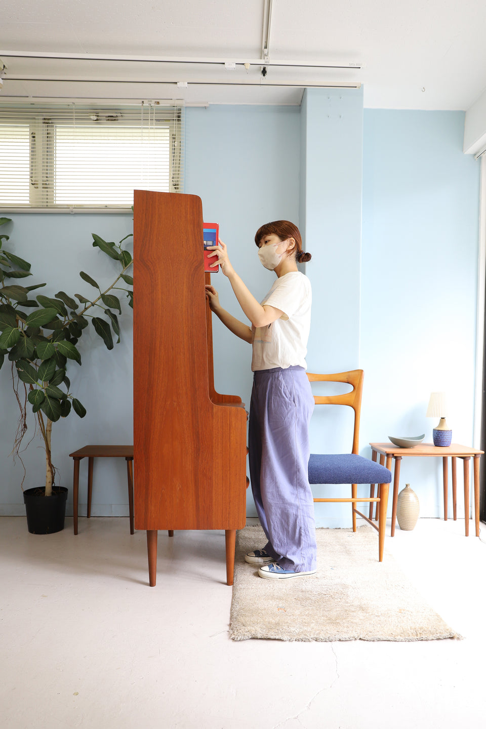 Danish Vintage Bookcase Bureau/デンマークヴィンテージ ブックケース ビューロー 本棚 チーク材 北欧家具