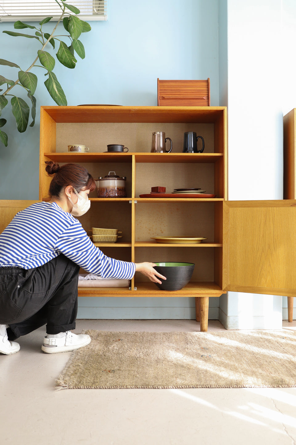 Oakwood Cabinet Bookcase Shelf HG Møbler Danish Vintage/デンマークヴィンテージ HGモブラー キャビネット ブックケース シェルフ 収納 北欧インテリア
