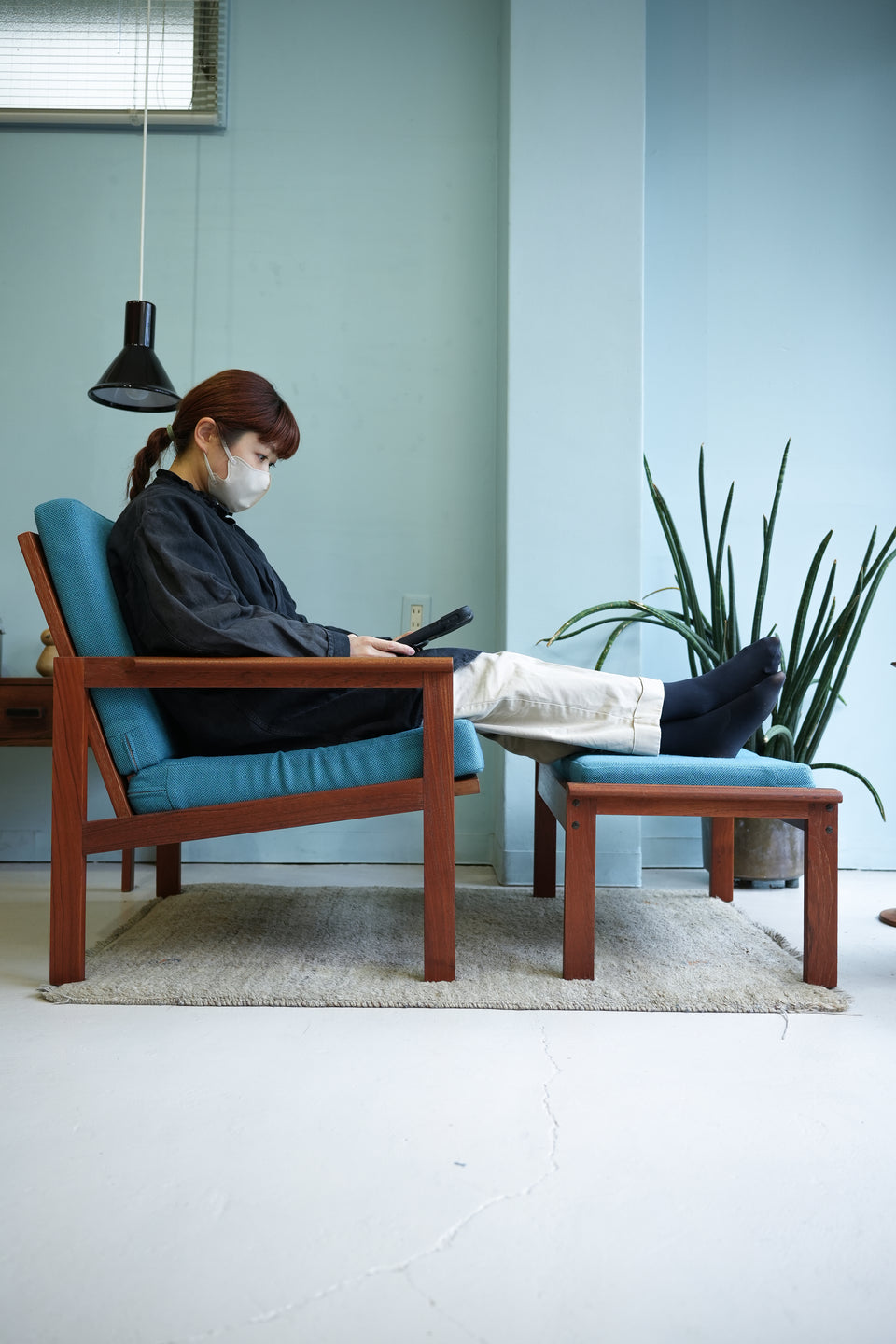 Illum Wikkelso Capella Easy Chair with Ottoman Niels Erik Eilersen/イルム・ヴィケルソー イージーチェア カペラ アイラーセン デンマークヴィンテージ