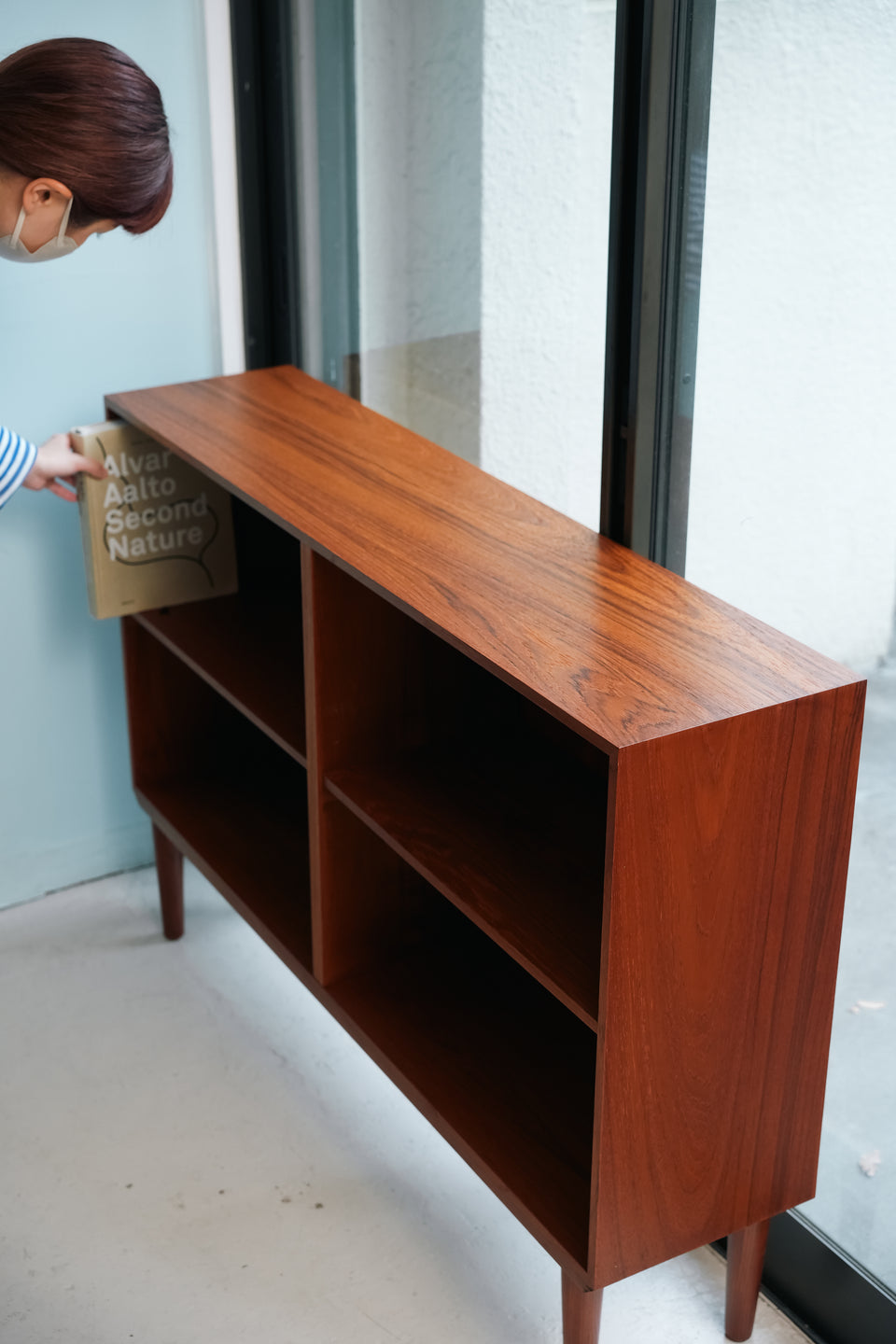 Low Bookcase Teakwood Danish Vintage/デンマークヴィンテージ ローブックケース 本棚 チーク材 北欧家具