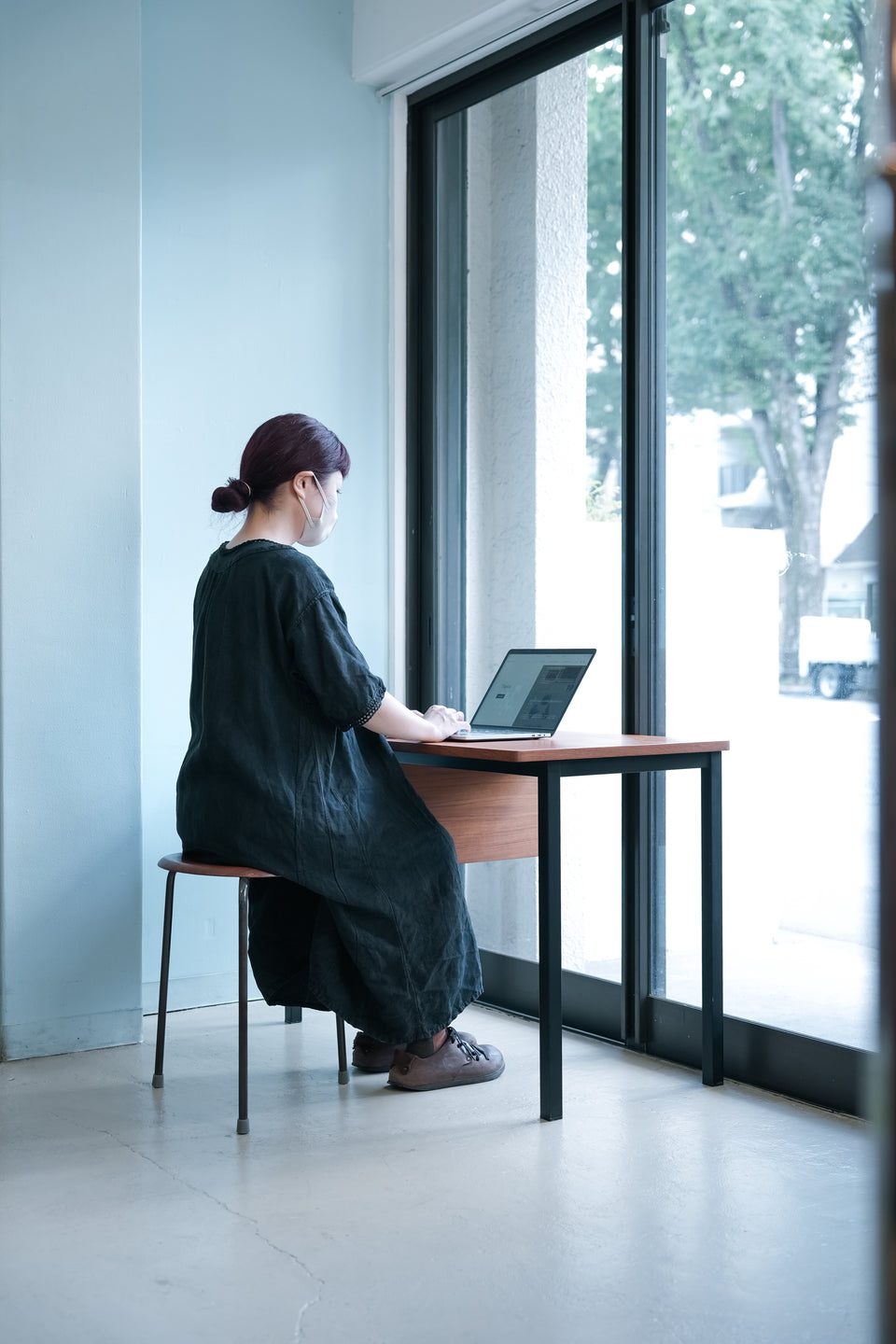Scandinavian Vintage Teak Iron Desk/北欧ヴィンテージ 片袖デスク チーク材