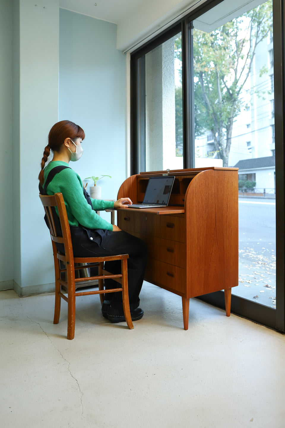 Swedish Vintage Rolltop Writing Bureau Egon Ostergaard/スウェーデンヴィンテージ ロールトップ ライティングビューロー 北欧家具