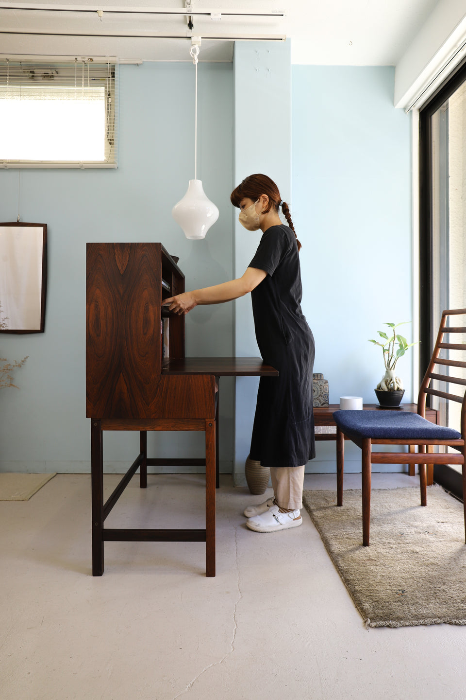 Norwegian Vintage Bruksbo Writing Bureau/ノルウェーヴィンテージ ブルクスボ ライティングビューロー デスク ローズウッド 北欧家具