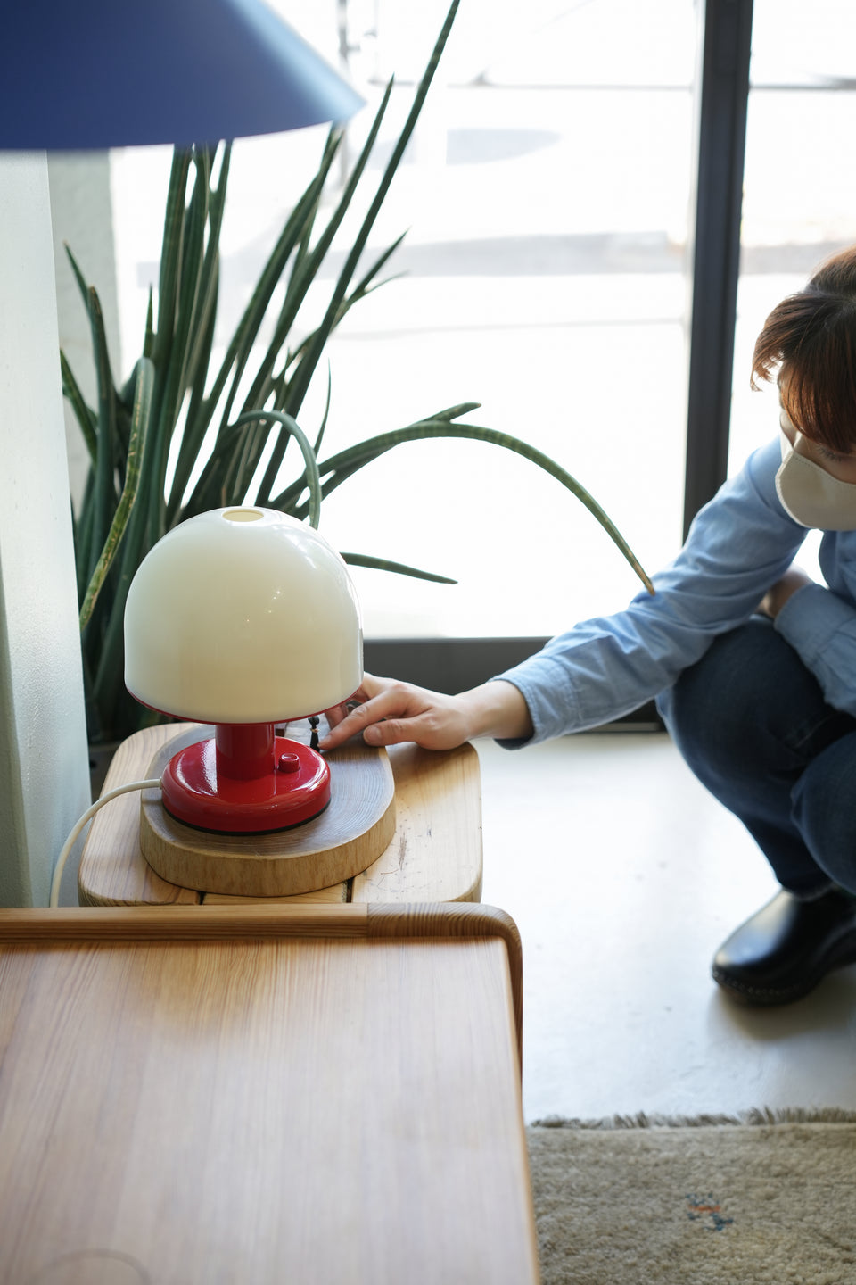 Italy Vintage Harvey Guzzini Mushroom Table Lamp/イタリアヴィンテージ マッシュルームテーブルランプ ハーヴェイ・グッツィーニ 間接照明