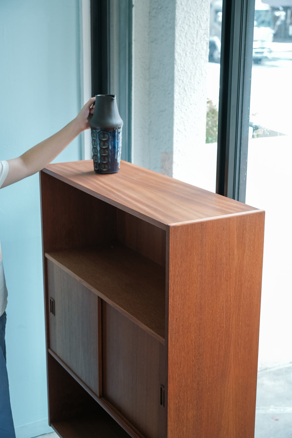 Bookcase Teak with Door Danish Vintage/デンマークヴィンテージ ブックケース シェルフ 本棚 チーク材