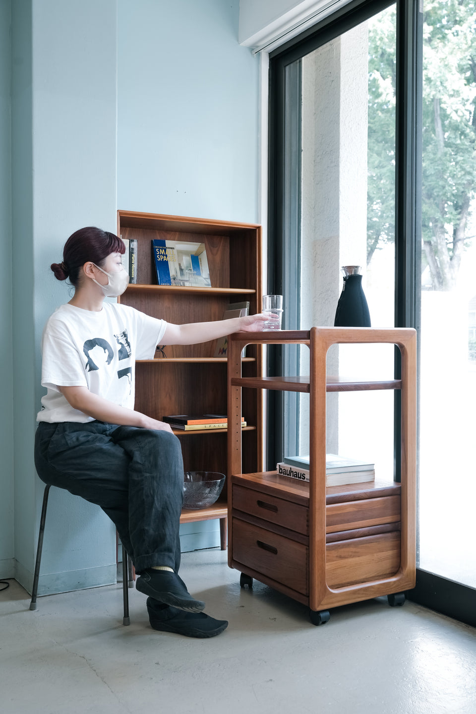Danish Vintage Teak Wagon Shelf with Drawer/デンマークヴィンテージ ワゴン シェルフ チーク材