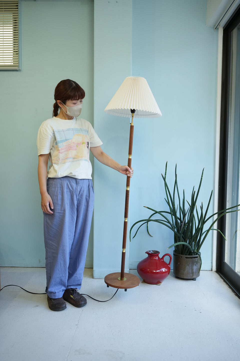 Danish Vintage ES Horn Floor Lamp Model804/デンマークヴィンテージ フロアスタンドライト チーク材 間接照明