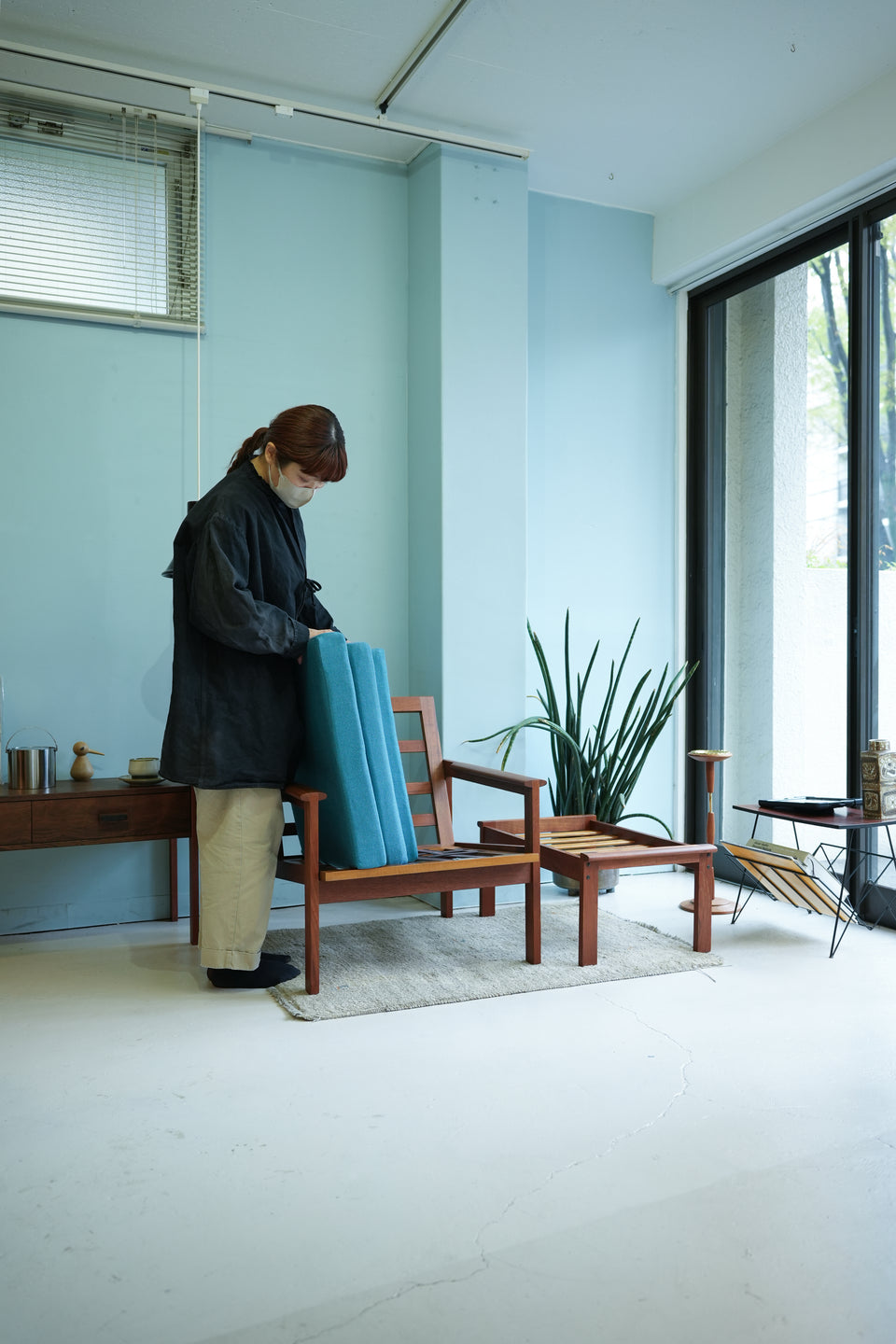 Illum Wikkelso Capella Easy Chair with Ottoman Niels Erik Eilersen/イルム・ヴィケルソー イージーチェア カペラ アイラーセン デンマークヴィンテージ