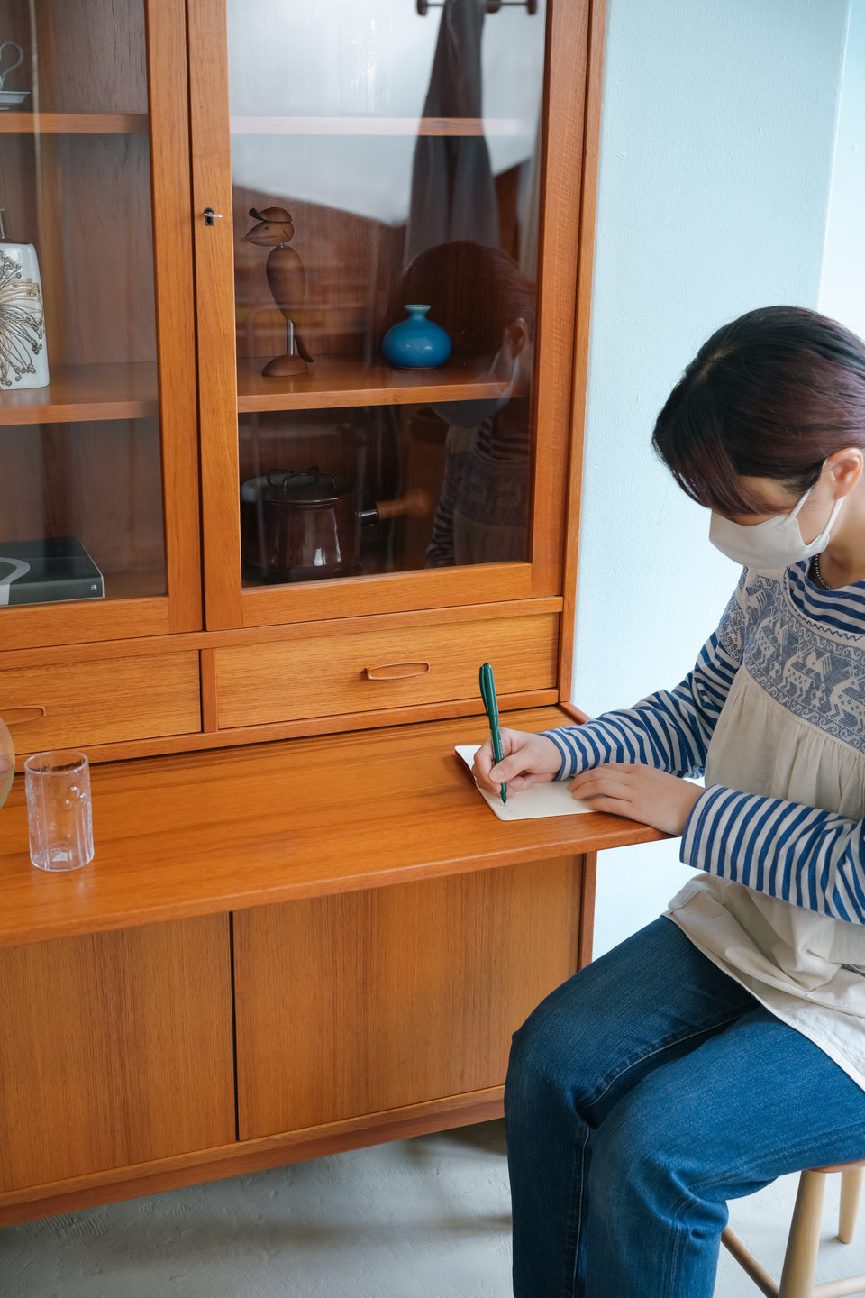 Swedish Vintage Glass Cabinet Cupboard/スウェーデンヴィンテージ ガラスキャビネット カップボード