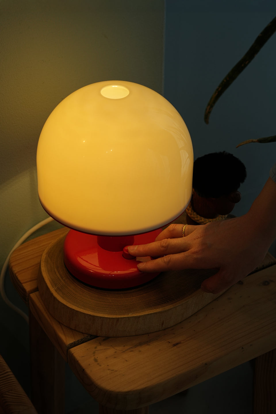 Italy Vintage Harvey Guzzini Mushroom Table Lamp/イタリアヴィンテージ マッシュルームテーブルランプ ハーヴェイ・グッツィーニ 間接照明