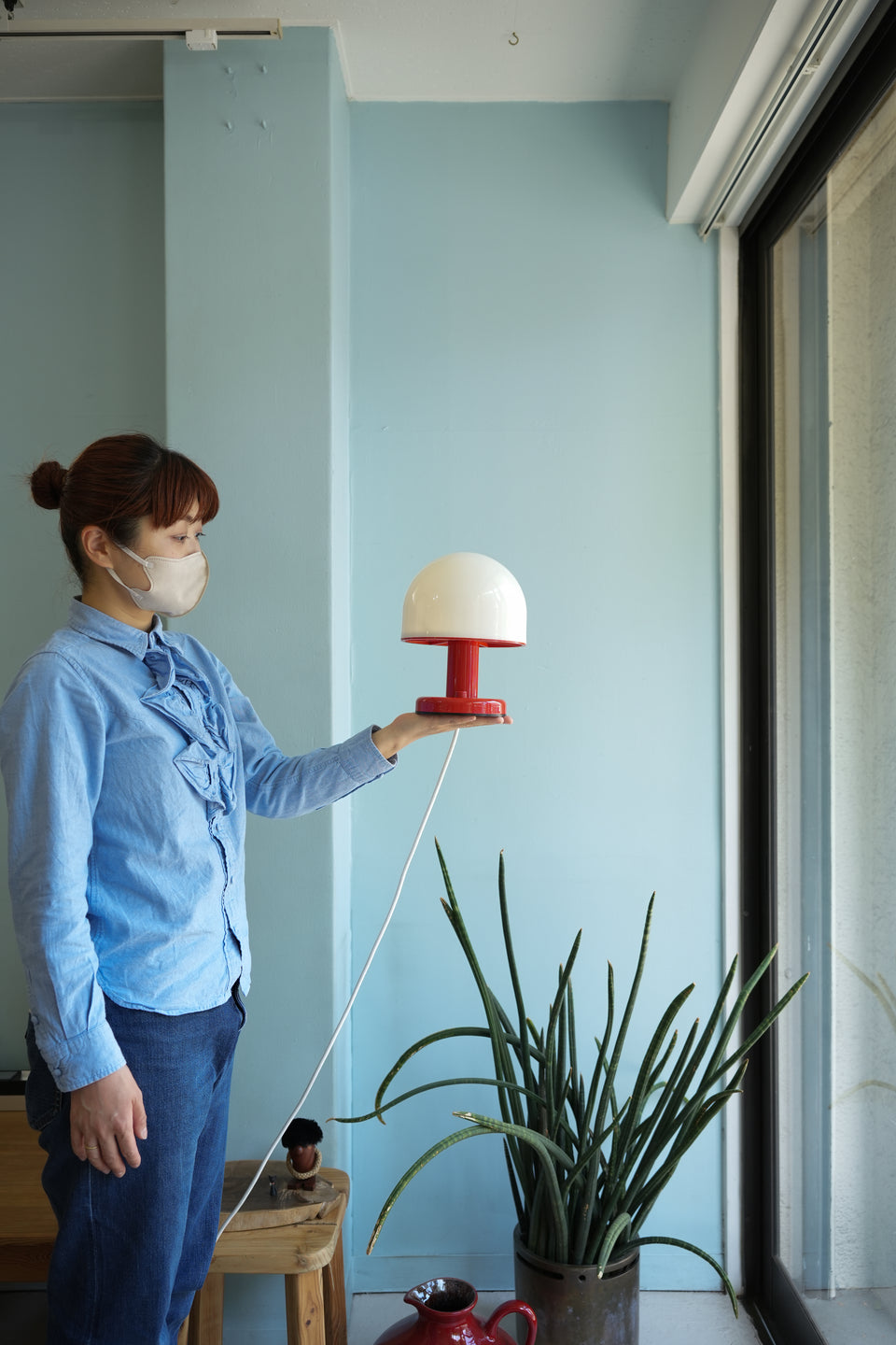 Italy Vintage Harvey Guzzini Mushroom Table Lamp/イタリアヴィンテージ マッシュルームテーブルランプ ハーヴェイ・グッツィーニ 間接照明