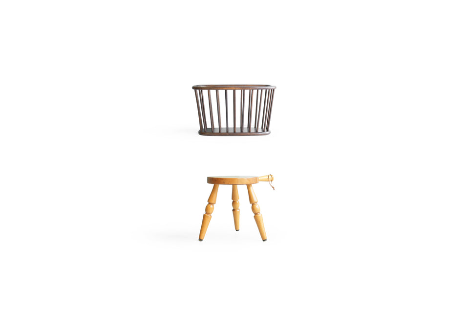 HIDA Magazine Rack Milk Stool Japanese Modern/飛騨産業 マガジンラック ミルクスツール キツツキ ジャパニーズモダン