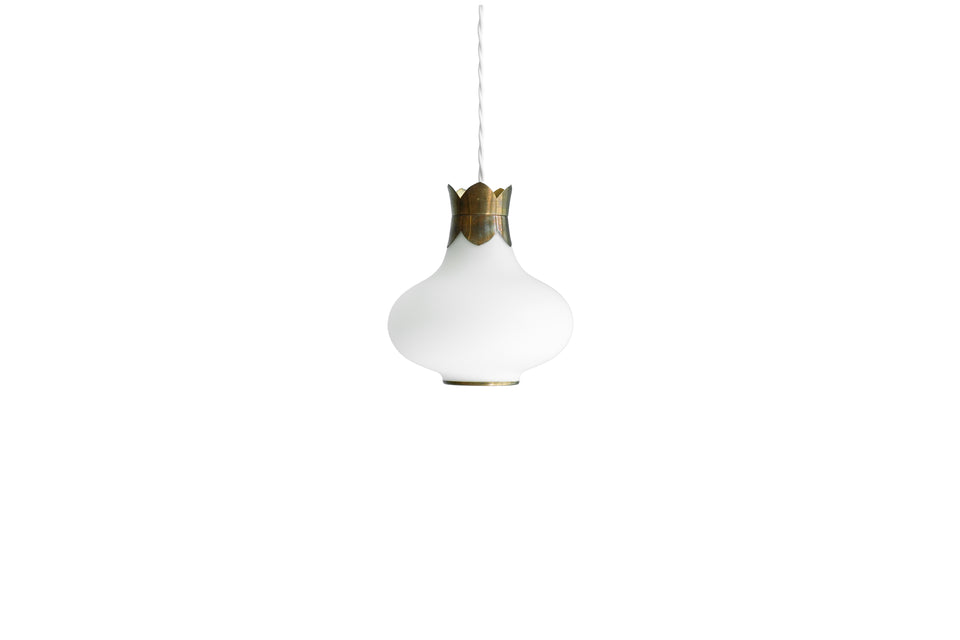 Danish Vintage Frost Glass & Brass Pendant Light/デンマークヴィンテージ ペンダントライト フロストガラス 真鍮 北欧インテリア