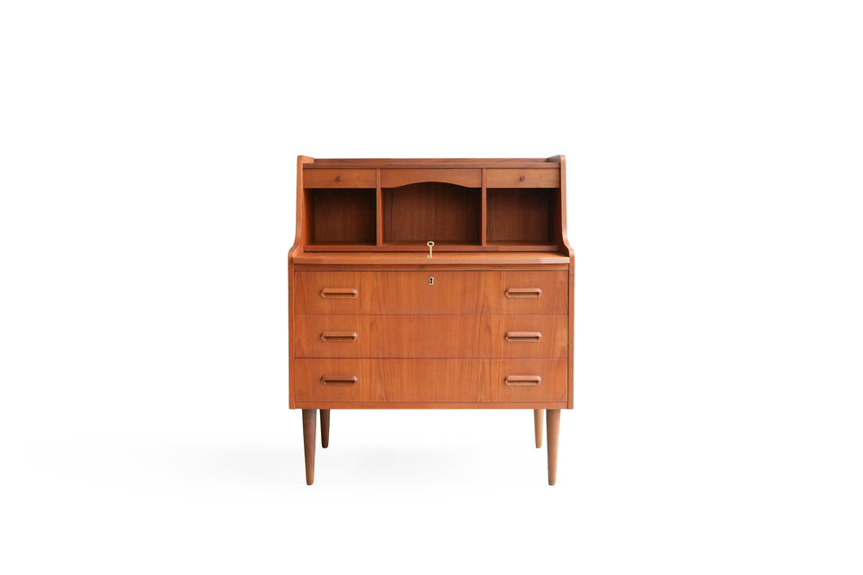 Danish Vintage Writing Bureau with Mirror Teak/デンマークヴィンテージ ライティングビューロー ミラー付き チーク材