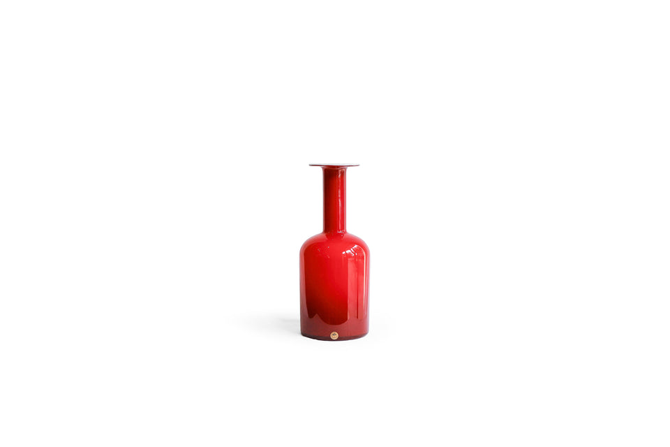 Holmegaard Gul Vase Red Danish Vintage/ホルムガード ガルベース ガラス 花瓶 デンマーク 北欧ヴィンテージ