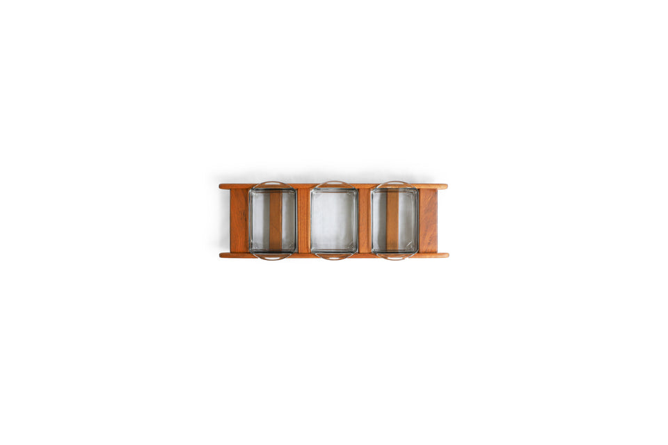 Danish Vintage Teak Glass Dish/デンマークヴィンテージ チーク材 ガラス トレイ