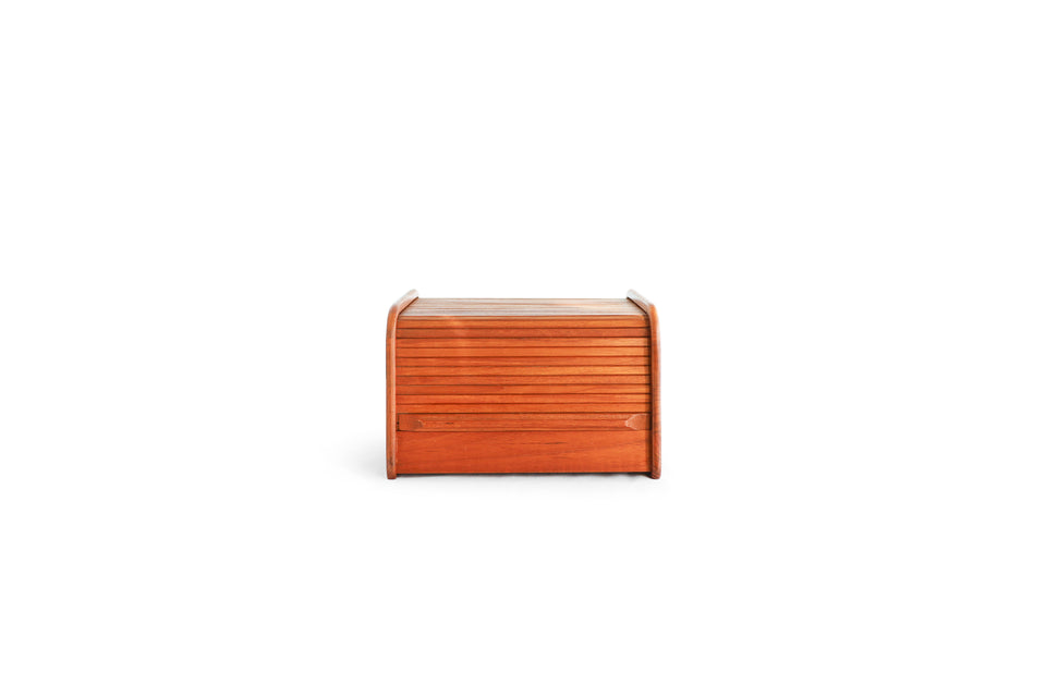 Vintage Roll Top Teakwood CD Case/ヴィンテージ ロールトップCDケース 小物入れ チーク材 北欧スタイル