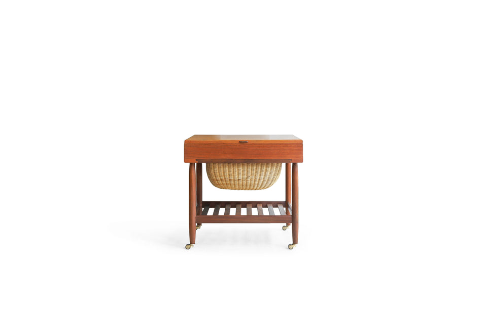 Danish Vintage Sewing Table Wagon Ejvind A. Johansson R101/デンマークヴィンテージ ソーイング テーブル ワゴン