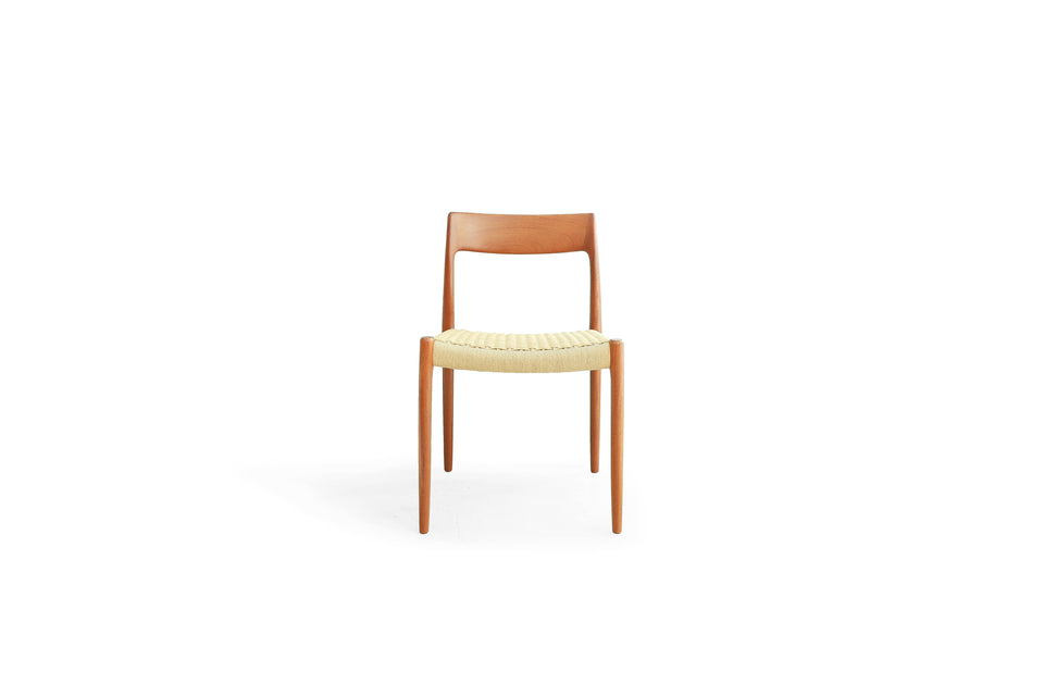 J.L. Møller Dining Chair No.77 N.O. Møller Teakwood/J.L.モラー ダイニングチェア チーク材 ペーパーコード 北欧ヴィンテージ
