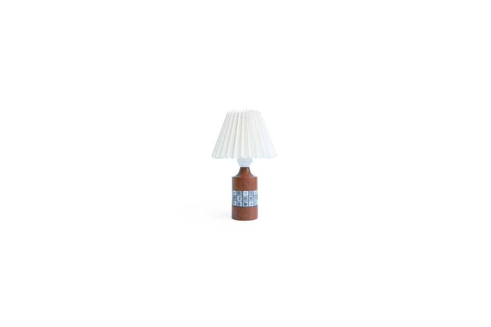 Swedish Vintage Teak and Tile Small Table Lamp/スウェーデンヴィンテージ テーブルランプ チーク材 照明 北欧インテリア