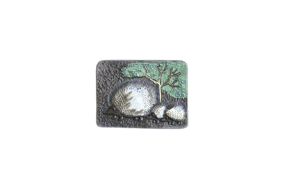 Ateljé Ninnie Keramik Hedgehog Relief Maria Ekberg/スウェーデンヴィンテージ ハリネズミの陶板 マリア・エクベリ