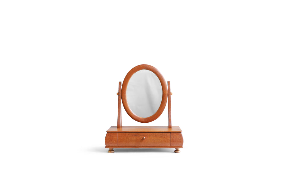 Danish Vintage Desktop Mirror with Drawer/デンマークヴィンテージ 卓上ミラー 引き出し付 北欧インテリア