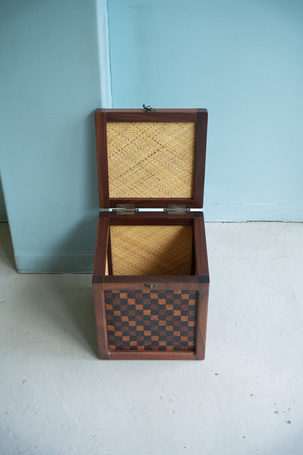 チークボックス 格子模様 収納/Checker Pattern Teak Box – FURUICHI/古一