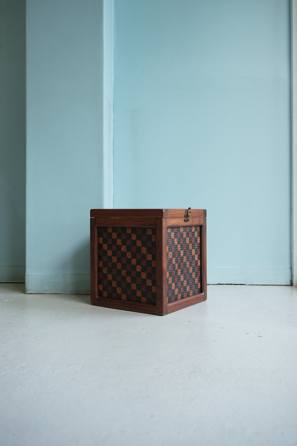 チークボックス 格子模様 収納/Checker Pattern Teak Box – FURUICHI/古一