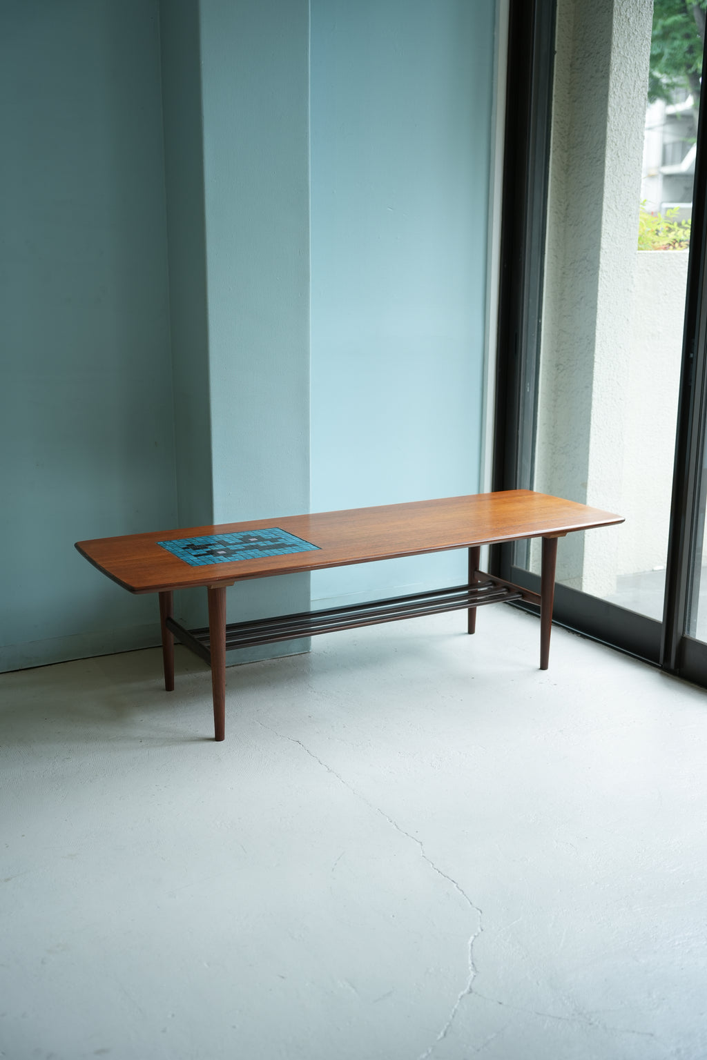 オランダヴィンテージ コーヒーテーブル タイルトップ チーク材/Dutch