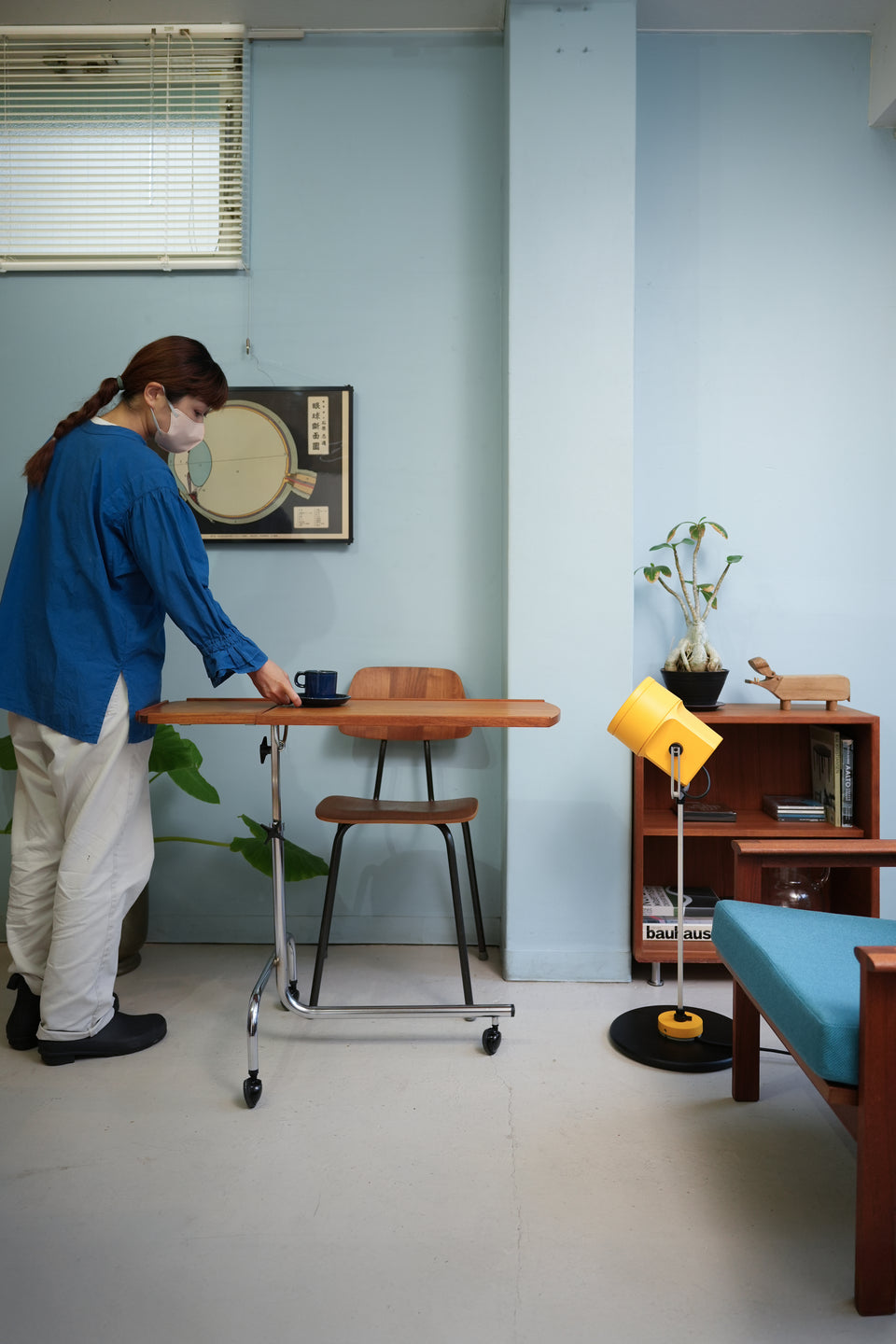 Adjustable Caster Table Danish Vintage /キャスターテーブル デンマークヴィンテージ チーク材