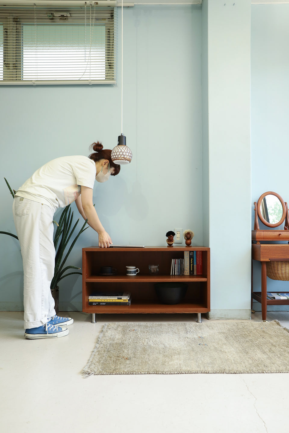 Japanese Vintage Teakwood Low Shelf/ジャパンヴィンテージ 本棚 ローボード チーク材