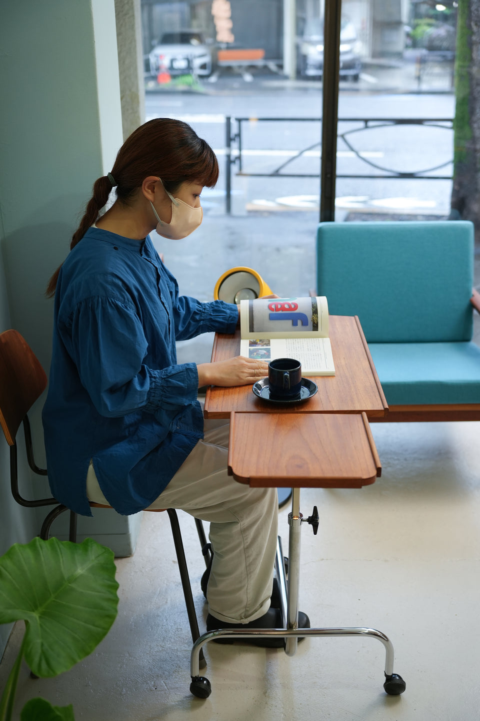 Adjustable Caster Table Danish Vintage /キャスターテーブル デンマークヴィンテージ チーク材