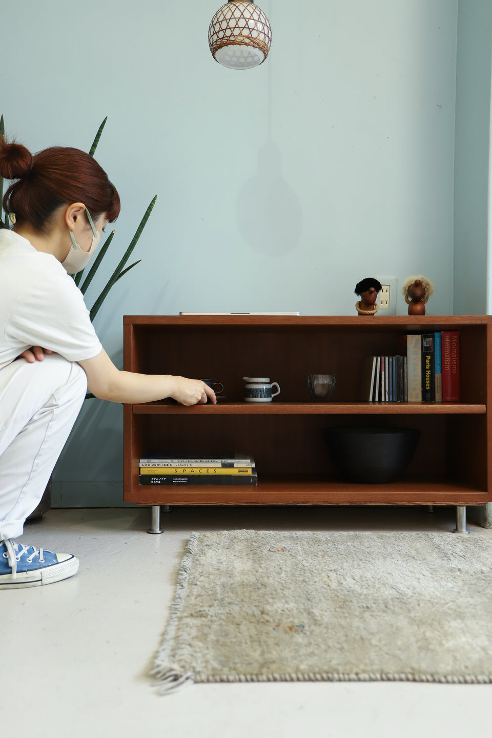 Japanese Vintage Teakwood Low Shelf/ジャパンヴィンテージ 本棚 ローボード チーク材