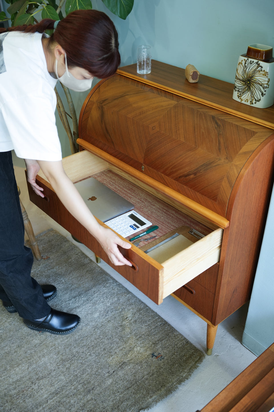 Rolltop Writing Bureau Swedish Vintage/スウェーデンヴィンテージ ロールトップ ライティングビューロー 北欧家具