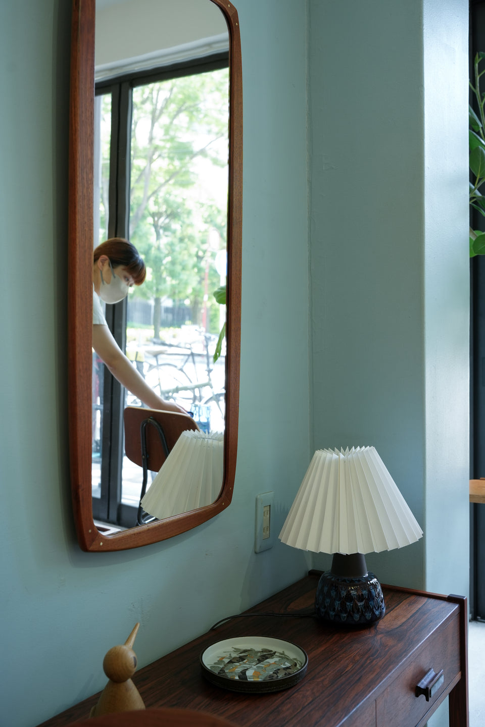 Danish Vintage Wall Mirror Teak Frame/デンマークヴィンテージ 鏡 チーク材 ウォールミラー 北欧インテリア