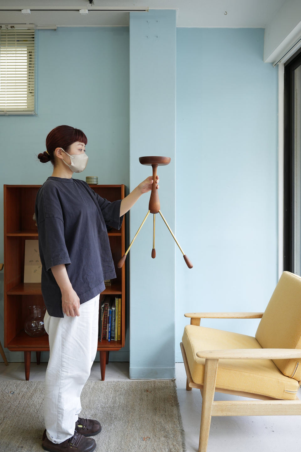 Danish Vintage Teak Tripod Pedestal Stand/デンマークヴィンテージ スタンド チーク材 三本脚 北欧インテリア