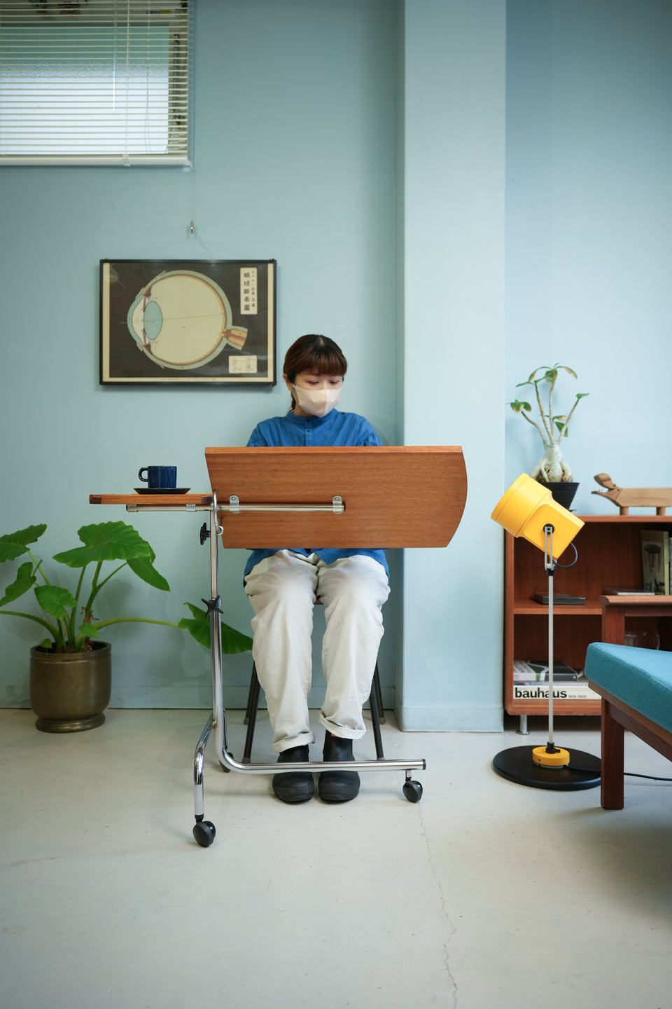 Adjustable Caster Table Danish Vintage /キャスターテーブル デンマークヴィンテージ チーク材