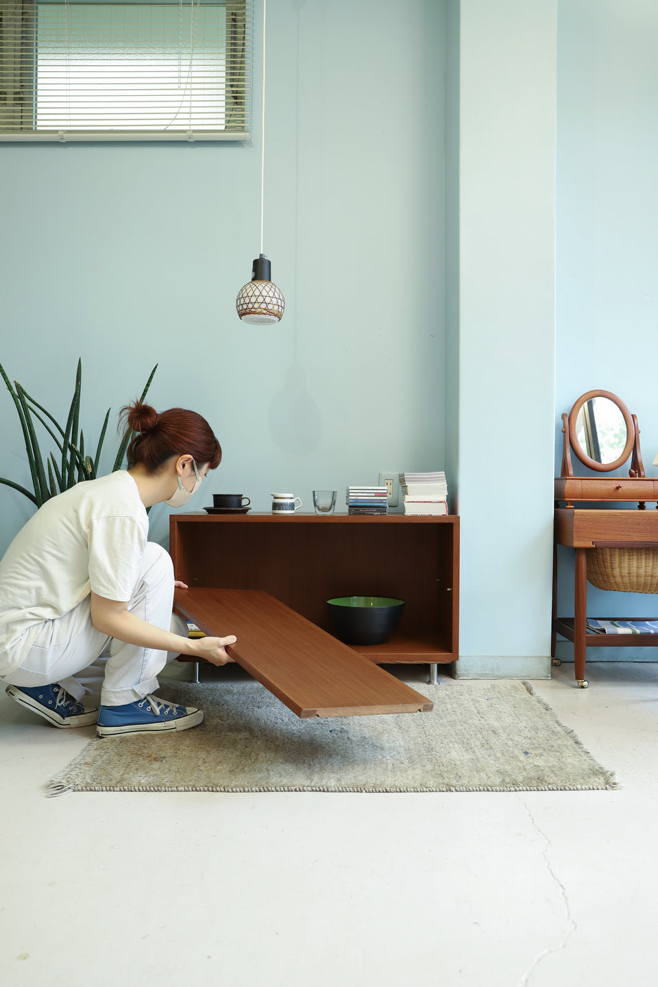 Japanese Vintage Teakwood Low Shelf/ジャパンヴィンテージ 本棚 ローボード チーク材