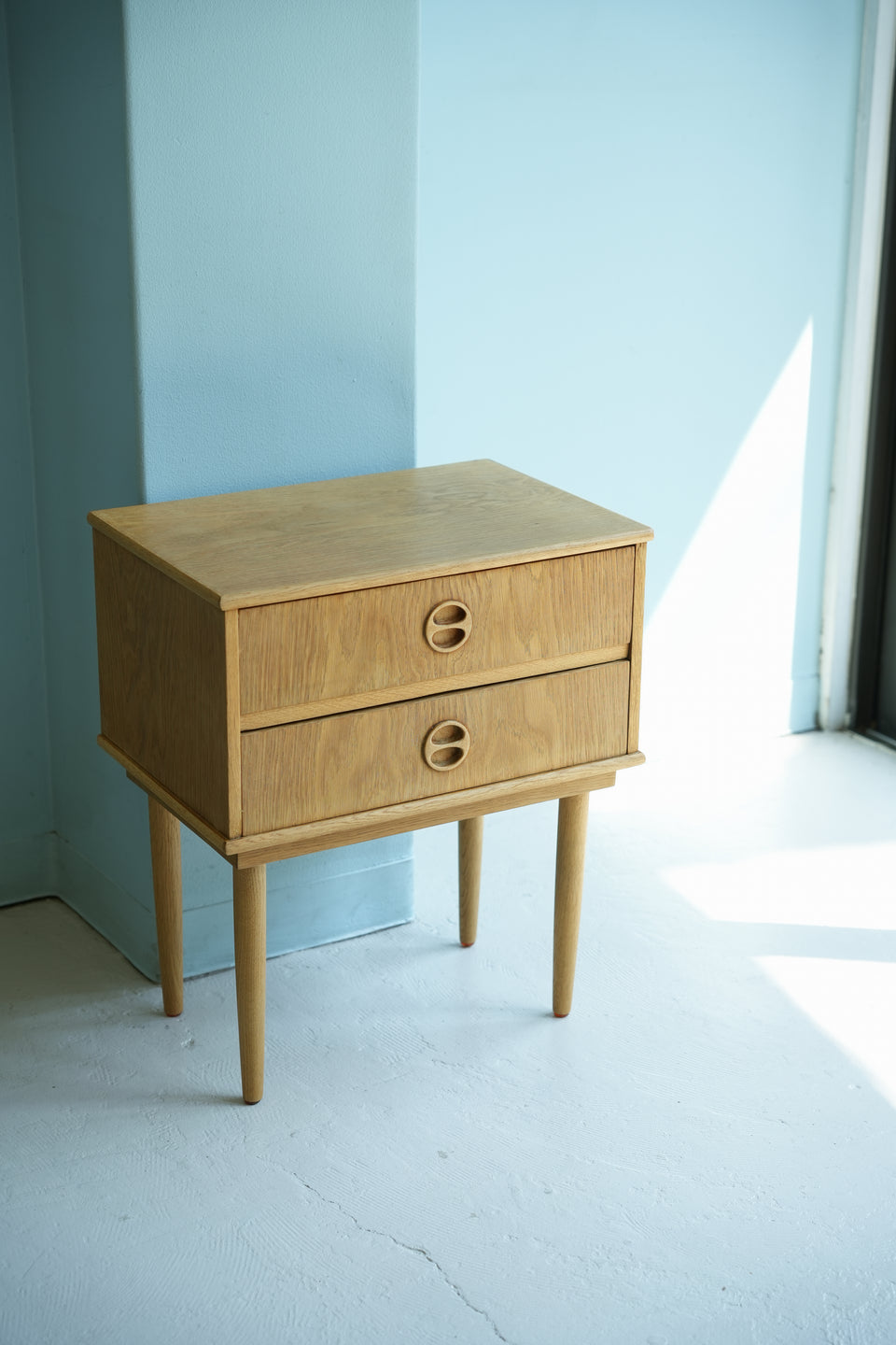 Danish Vintage Small Side Chest Oakwood/デンマークヴィンテージ スモールサイドチェスト 2段 オーク材