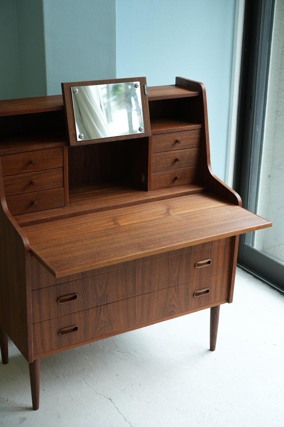 Danish Vintage Teak Writing Bureau Dresser/デンマークヴィンテージ ライティングビューロー ドレッサー 北欧家具