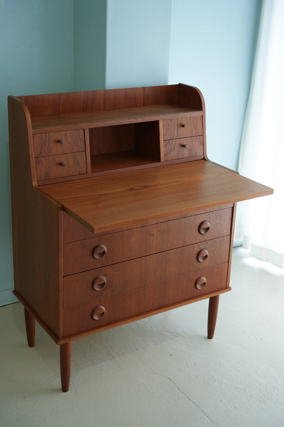 Danish Vintage Writing Bureau Dresser/デンマークヴィンテージ ライティングビューロー ミラー付き 北欧家具