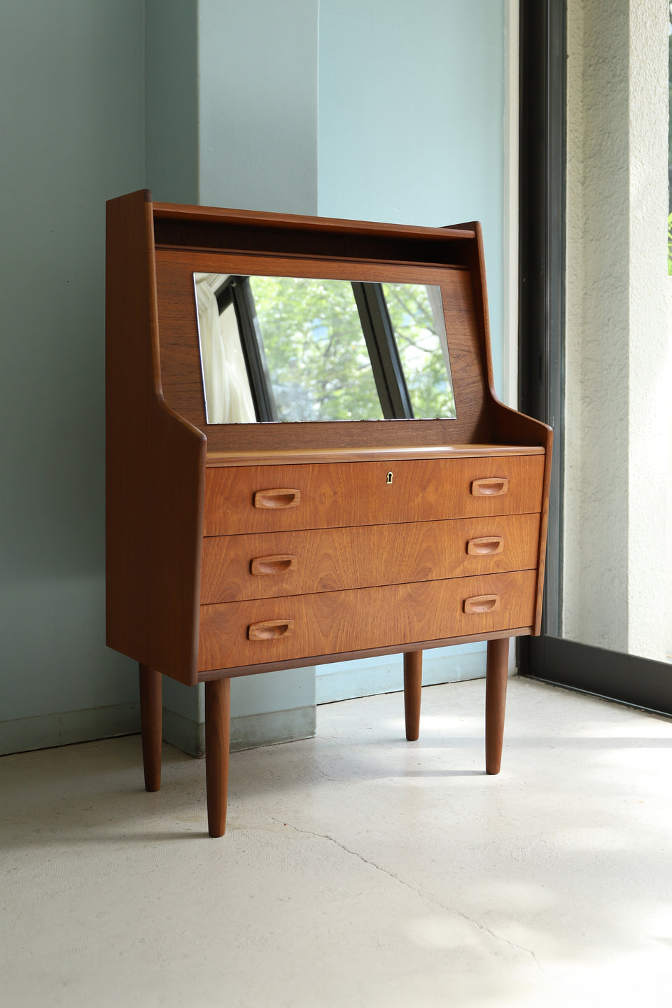 Hanbjerg Møbelfabrik Writing Bureau with Mirror Danish Vintage/デンマークヴィンテージ ライティングビューロー ドレッサー ミラー付き 北欧家具